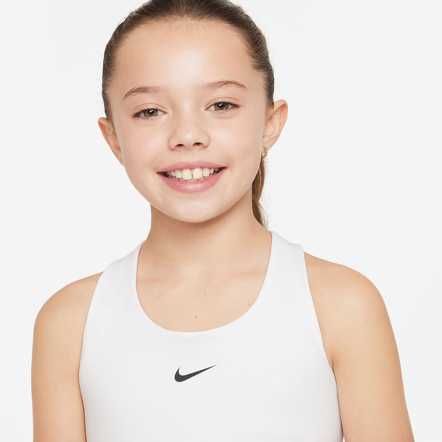 Nike Dri-FIT Swoosh Girl's Padel Tank - White/Black